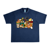Navy Chicken coffee cups Urban Heavy Tee - HowdyJamesFarm