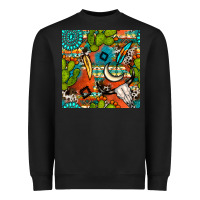 Black western cactus aztec seamless pattern Heavyweight Sweatshirt - BundleAndBundleShop