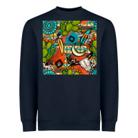 Navy western cactus aztec seamless pattern Heavyweight Sweatshirt - BundleAndBundleShop