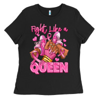 Survivor Queen Breast Cancer Afro Girl Sneakers Ladies Tee | Teevron