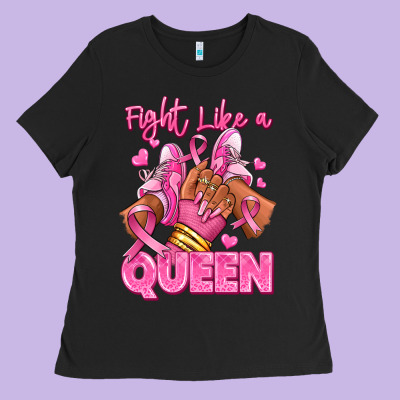 Survivor Queen Breast Cancer Afro Girl Sneakers Ladies Tee Designed By Ranaportraitstore