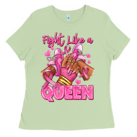 Matcha Survivor queen Breast Cancer afro girl sneakers Ladies Tee - RanaPortraitStore