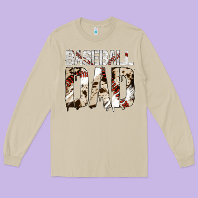 No Background Baseball Dad Long Sleeve Tee Designed By Jasminsmagicworld