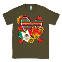 Army Green Mexican Hearts Classic Tee - texasbilliewilder