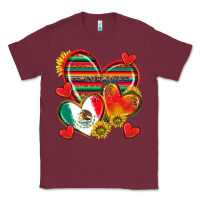 Burgundy Mexican Hearts Classic Tee - texasbilliewilder
