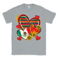 Heather Grey Mexican Hearts Classic Tee - texasbilliewilder