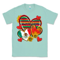 Seafoam Mexican Hearts Classic Tee - texasbilliewilder