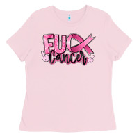 Bubblegum Pink Fu*ck Cancer Ladies Tee - RanaPortraitStore