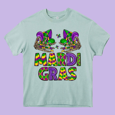 Mardi Gras Heavy Core Tee Designed By Lillyallendesigns