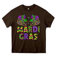 Chocolate Brown mardi gras Heavy Core Tee - LillyAllenDesigns