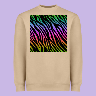 Zebra Glitter Seamless Pattern Heavyweight Sweatshirt Designed By Bundleandbundleshop