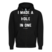 Black Funny Golf Shirts For Men Women Hole In One Golf Gag Gifts Zipper Hoodie - minhPixels