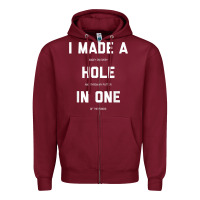 Burgundy Funny Golf Shirts For Men Women Hole In One Golf Gag Gifts Zipper Hoodie - minhPixels