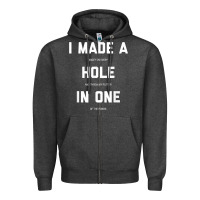 Charcoal Heather Funny Golf Shirts For Men Women Hole In One Golf Gag Gifts Zipper Hoodie - minhPixels