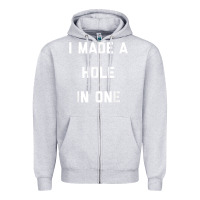 Heather Grey Funny Golf Shirts For Men Women Hole In One Golf Gag Gifts Zipper Hoodie - minhPixels