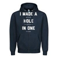 Navy Funny Golf Shirts For Men Women Hole In One Golf Gag Gifts Zipper Hoodie - minhPixels