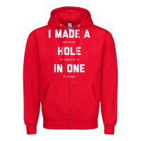 Red Funny Golf Shirts For Men Women Hole In One Golf Gag Gifts Zipper Hoodie - minhPixels