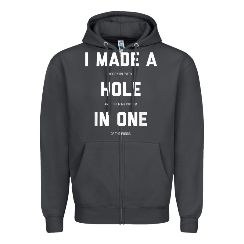 Funny Golf Shirts For Men Women Hole In One Golf Gag Gifts Zipper Hoodie by minhPixels | Teevron