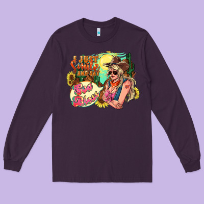I Just Smile And Say God Bless Long Sleeve Tee Designed By Howdyjamesfarm