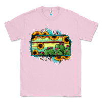 Bubblegum Pink Kansas map sunflower catus serape Classic Tee - RanaPortraitStore