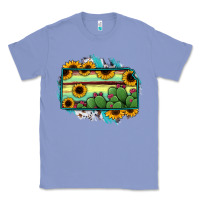 Colony Blue Kansas map sunflower catus serape Classic Tee - RanaPortraitStore