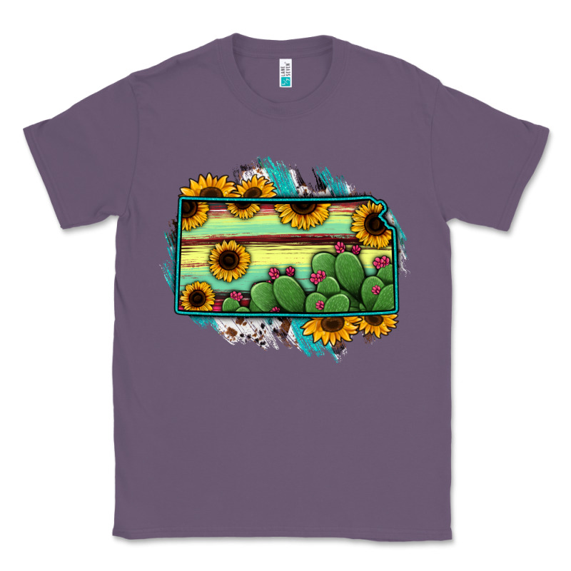 Kansas Map Sunflower Catus Serape Classic Tee by RanaPortraitStore | Teevron