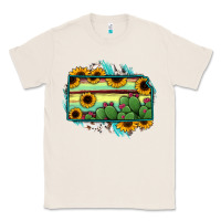 Natural Kansas map sunflower catus serape Classic Tee - RanaPortraitStore