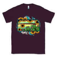Plum Kansas map sunflower catus serape Classic Tee - RanaPortraitStore