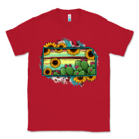 Red Kansas map sunflower catus serape Classic Tee - RanaPortraitStore