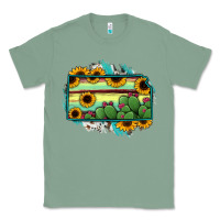 Sage Kansas map sunflower catus serape Classic Tee - RanaPortraitStore