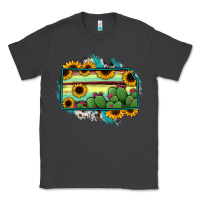 Smoke Kansas map sunflower catus serape Classic Tee - RanaPortraitStore