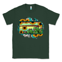 Sports Green Kansas map sunflower catus serape Classic Tee - RanaPortraitStore