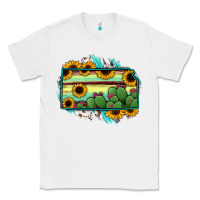 White Kansas map sunflower catus serape Classic Tee - RanaPortraitStore