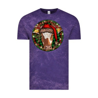 Cloud Purple Longhorn Cow Christmas Vintage Tee - RanaPortraitStore