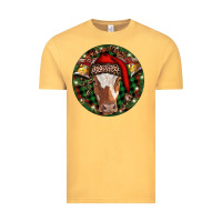 Vintage Mustard Longhorn Cow Christmas Vintage Tee - RanaPortraitStore