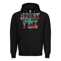 Black merry christmas y'all Zipper Hoodie - CowhideDigitalArt