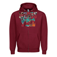Burgundy merry christmas y'all Zipper Hoodie - CowhideDigitalArt
