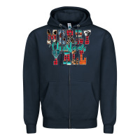 Navy merry christmas y'all Zipper Hoodie - CowhideDigitalArt