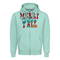 Seafoam merry christmas y'all Zipper Hoodie - CowhideDigitalArt