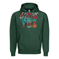 Sports Green merry christmas y'all Zipper Hoodie - CowhideDigitalArt