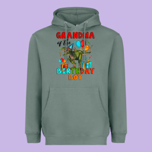 Grandma Of The Birthday Boy T Rex Heavyweight Hoodie Designed By Artiststas