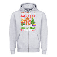 Heather Grey I Just Want To Bake Stuff And Watch Christmas Movies Zipper Hoodie - minhPixels