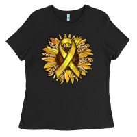 Black Child Cancer Awareness Sunflower Ladies Tee - RanaPortraitStore