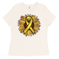 Bone Child Cancer Awareness Sunflower Ladies Tee - RanaPortraitStore