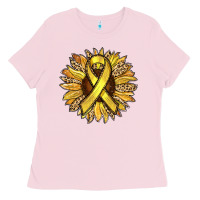 Bubblegum Pink Child Cancer Awareness Sunflower Ladies Tee - RanaPortraitStore