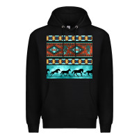 Black native american aztec seamless pattern Premium Hoodie - BundleAndBundleShop