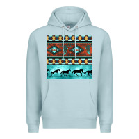 Blue Mist native american aztec seamless pattern Premium Hoodie - BundleAndBundleShop