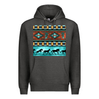 Charcoal Heather native american aztec seamless pattern Premium Hoodie - BundleAndBundleShop