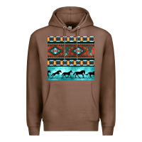 Chestnut native american aztec seamless pattern Premium Hoodie - BundleAndBundleShop