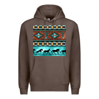 Coffee native american aztec seamless pattern Premium Hoodie - BundleAndBundleShop